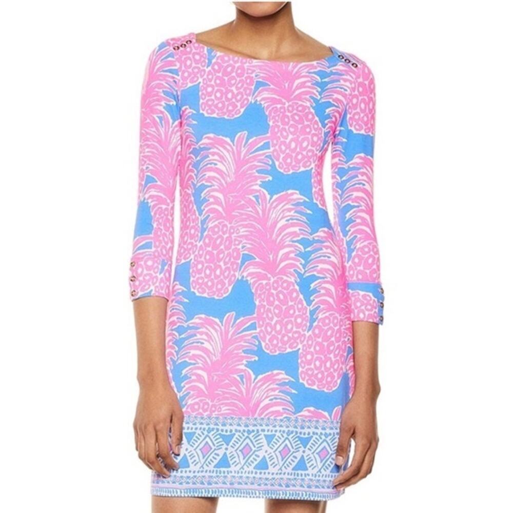 Lilly Pulitzer Sophie Dress Blue Haven Little Flamenco Print Size XS